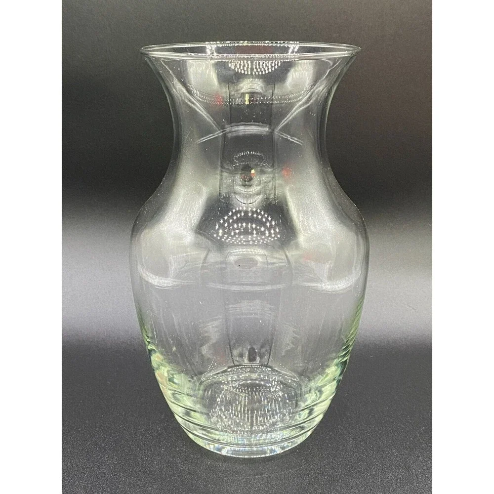 Large Glass Flower Trumpet Vase Clear Good Condition